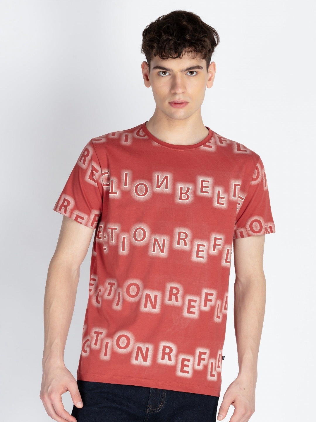 

Status Quo Men Typography Printed Pure Cotton Pockets T-shirt, Coral