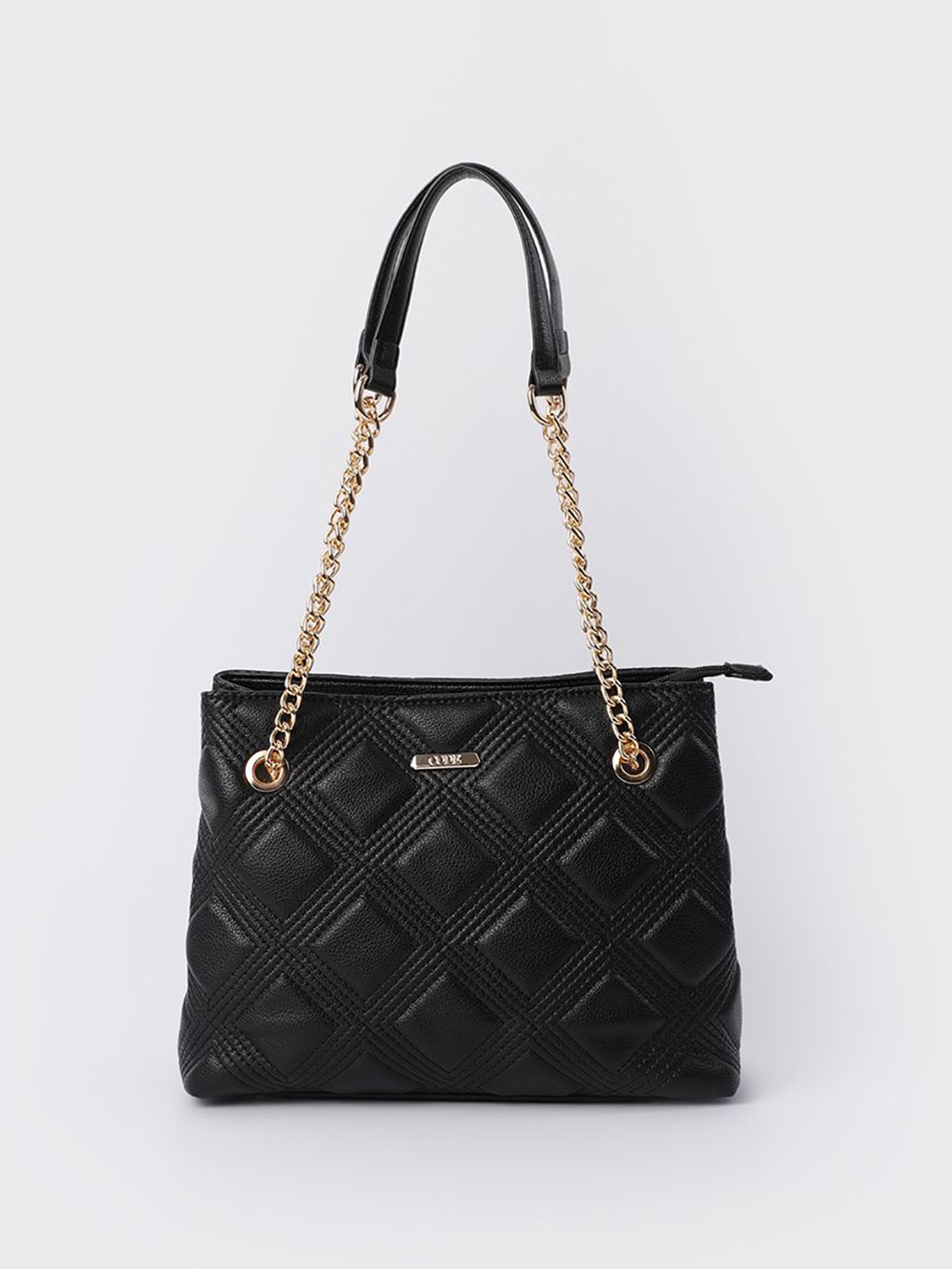 

CODE by Lifestyle Geometric PU Structured Shoulder Bag with Quilted, Black