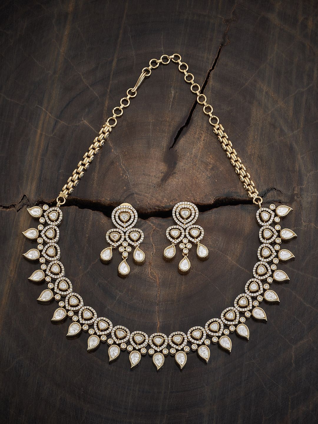 

Kushal's Fashion Jewellery Kundan Studded Jewellery Set, White