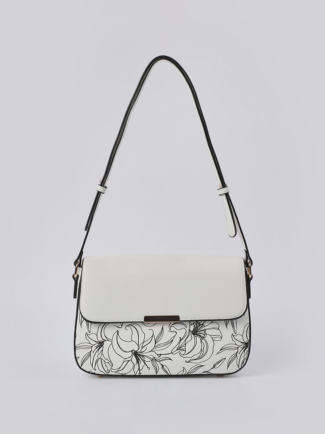 

Ginger by Lifestyle Women Floral Shopper Sling Bag with Cut Work, Off white