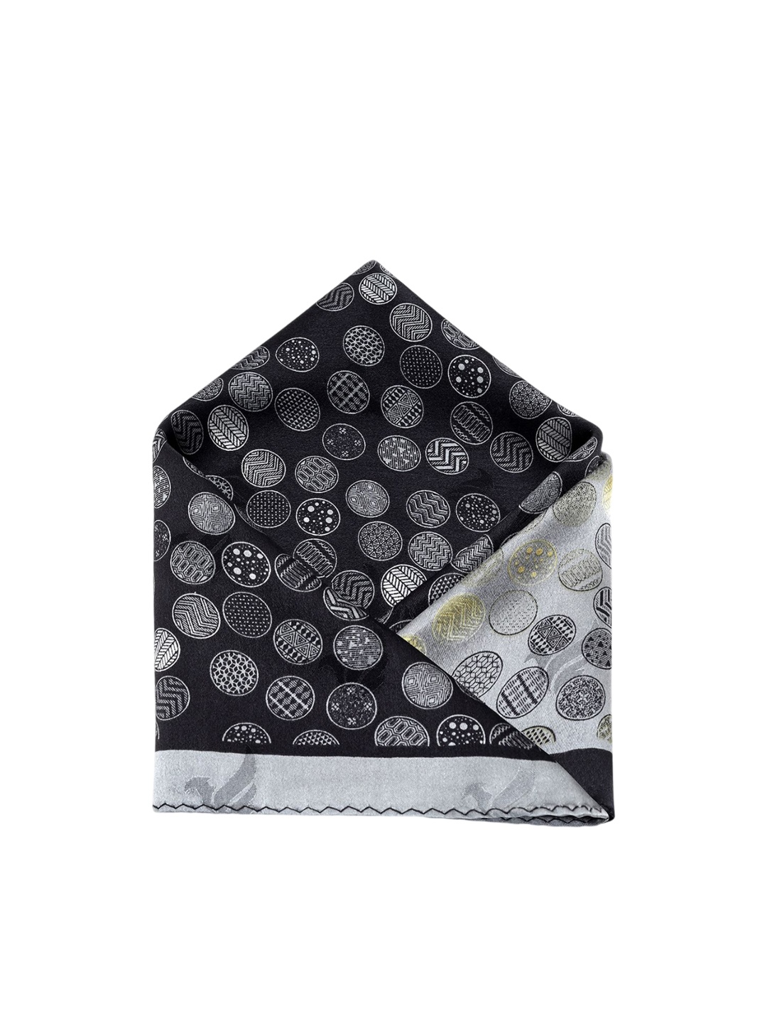 

Blackberrys Printed Silk Pocket Squares, Grey