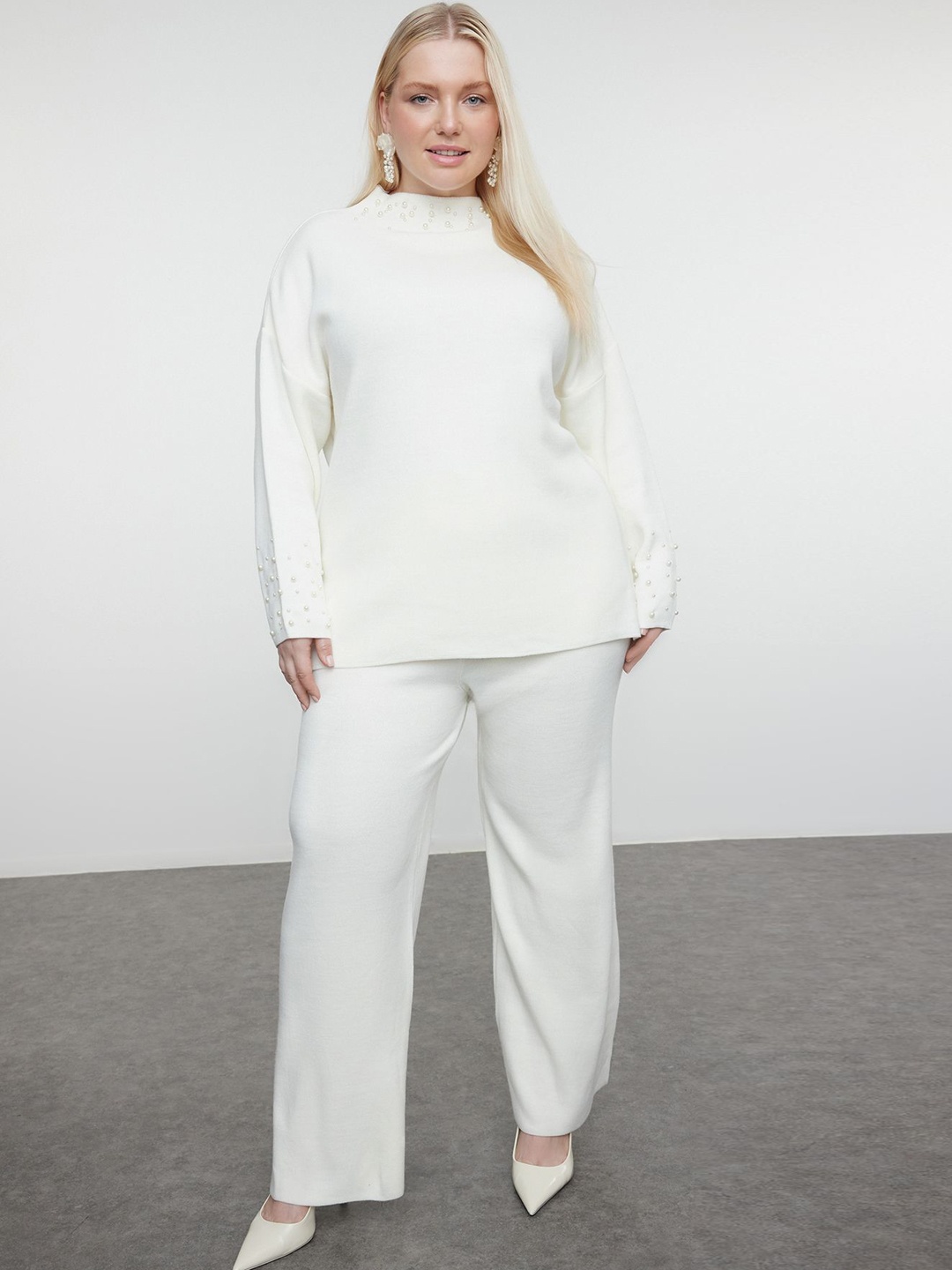 

Trendyol Embellished Top & Trouser Co-Ords, White