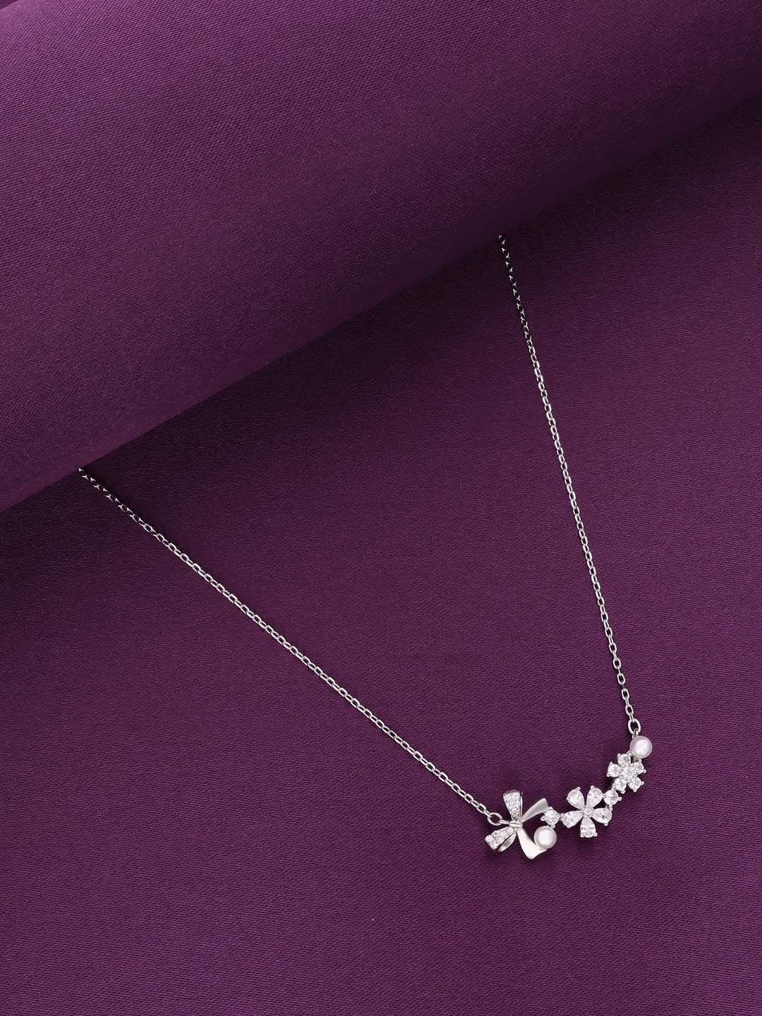

KAI JEWEL Rhodium Plated 92.5 Sterling Silver Cubic Zirconia Necklace