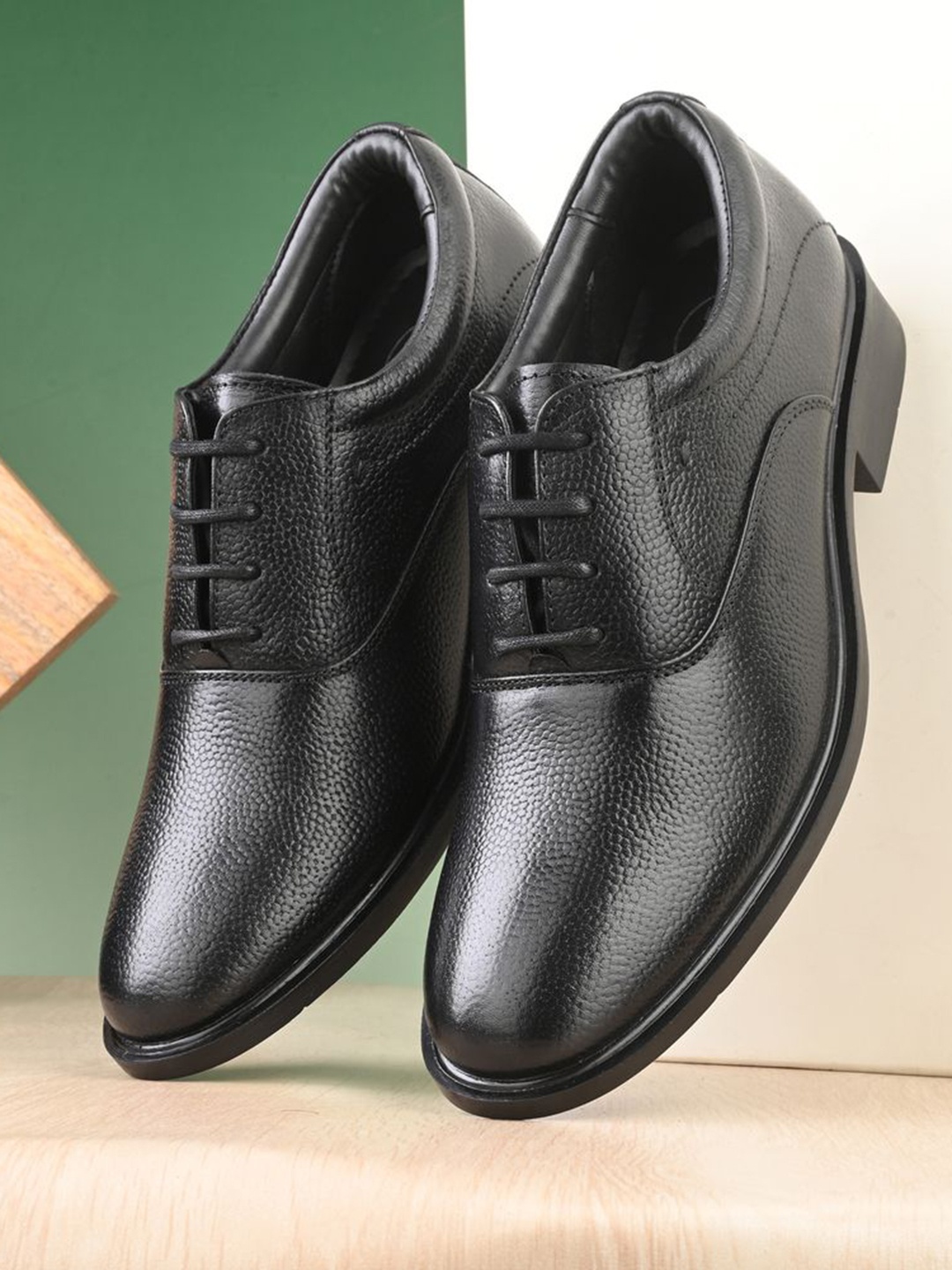 

Auserio Men Leather Lace-Ups Formal Oxford, Black