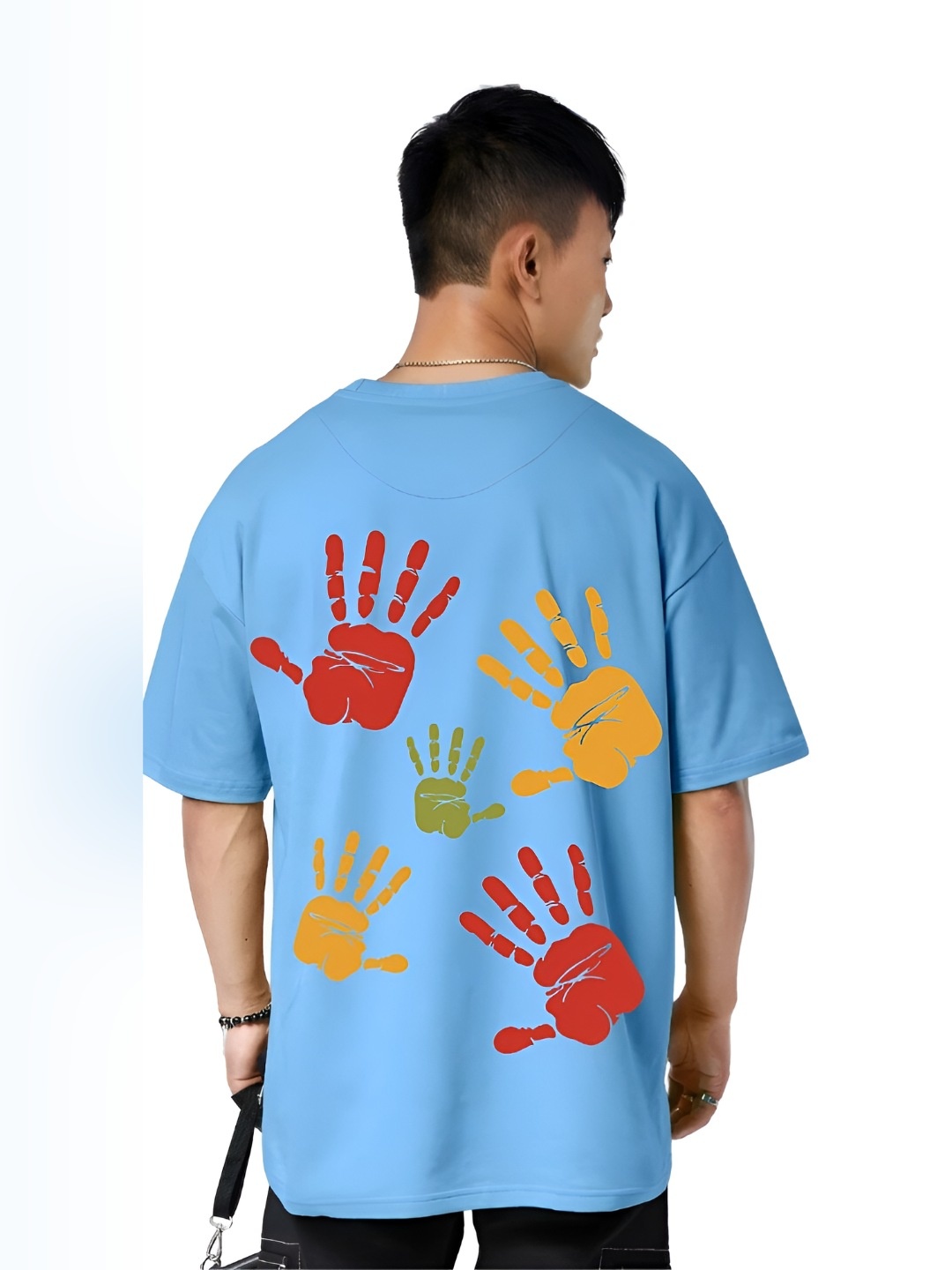 

TBS- THE BARGAIN STREET Men Bio Finish Graphic Printed Round Neck Cotton Oversized T-shirt, Blue