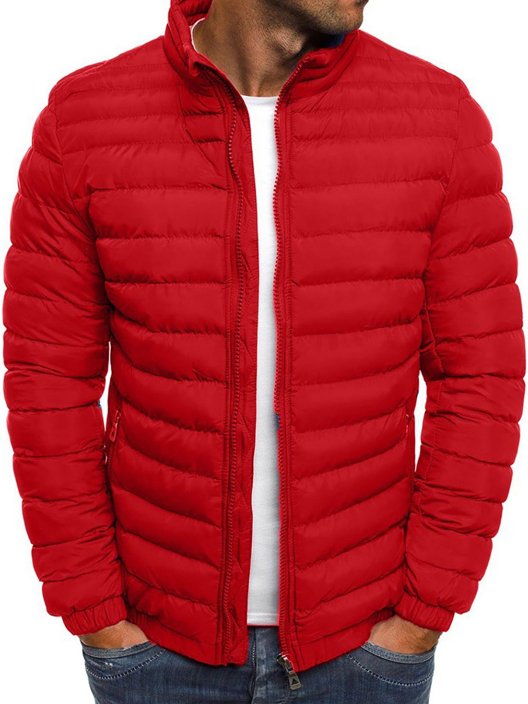 

StyleCast x Revolte Men Stand Collar Insulator Rapid-Dry Padded Jacket, Red