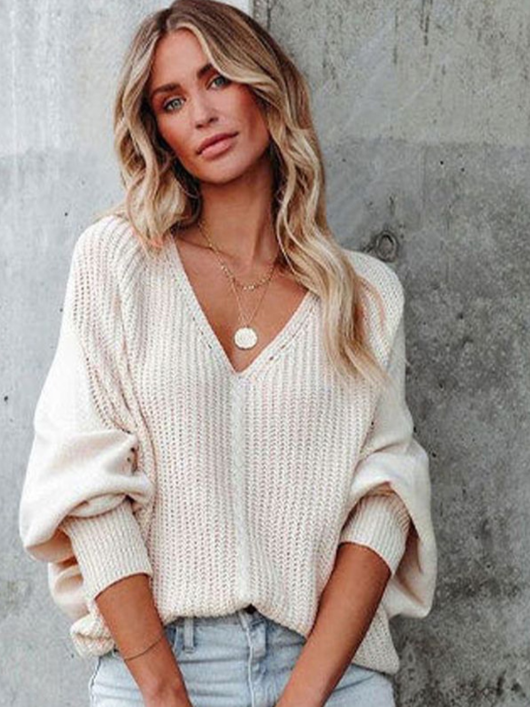 

StyleCast Women Self Design Ribbed Pullover, Off white