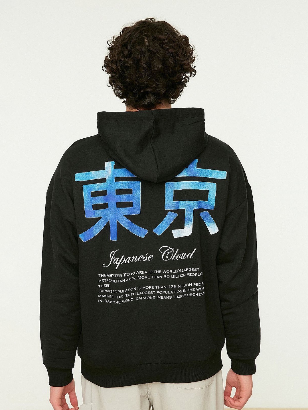 

Trendyol Men Typography Printed Hood Cotton Pullover Sweatshirt, Black
