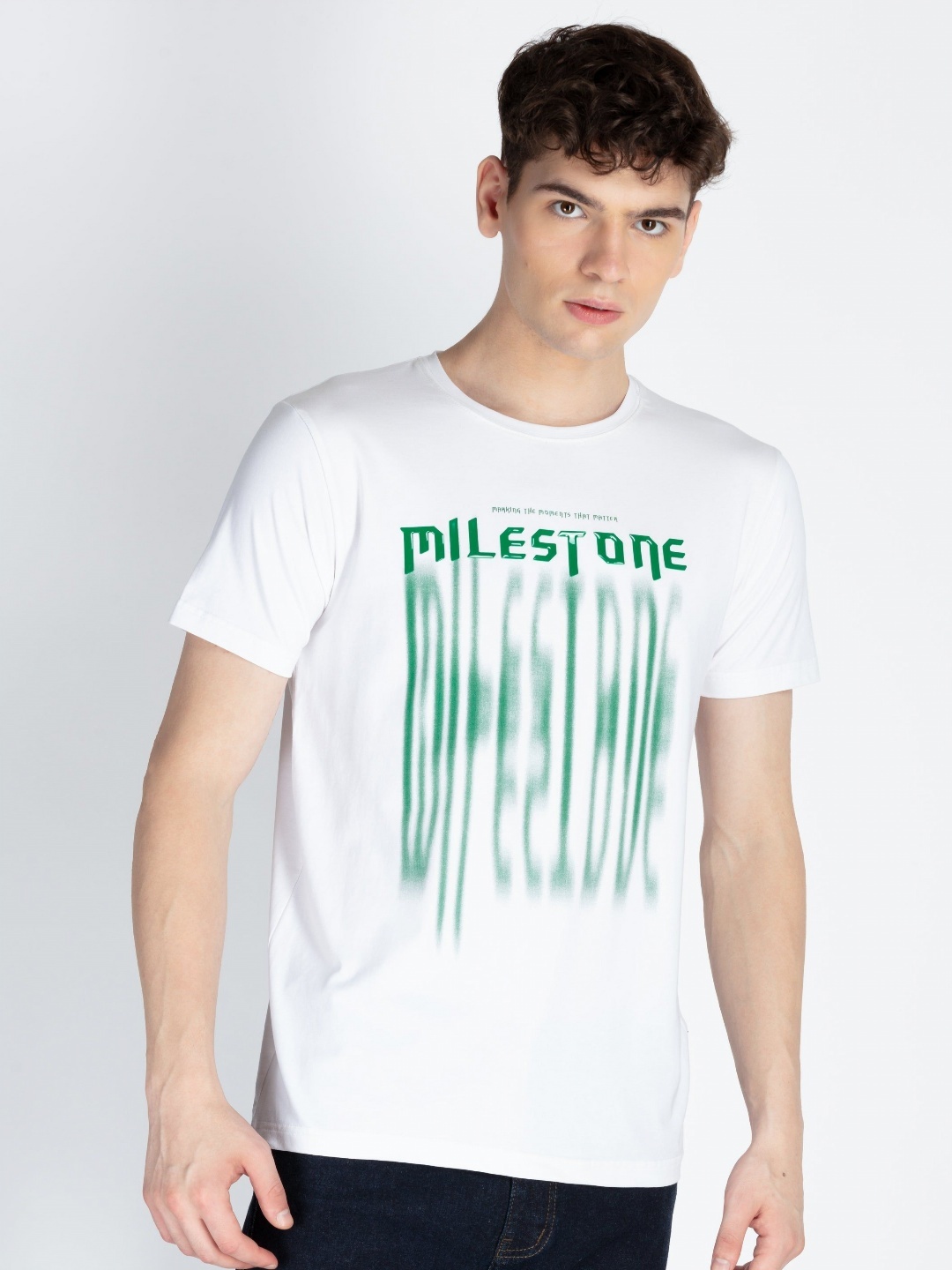 

Status Quo Men Printed Raw Edge T-shirt, White