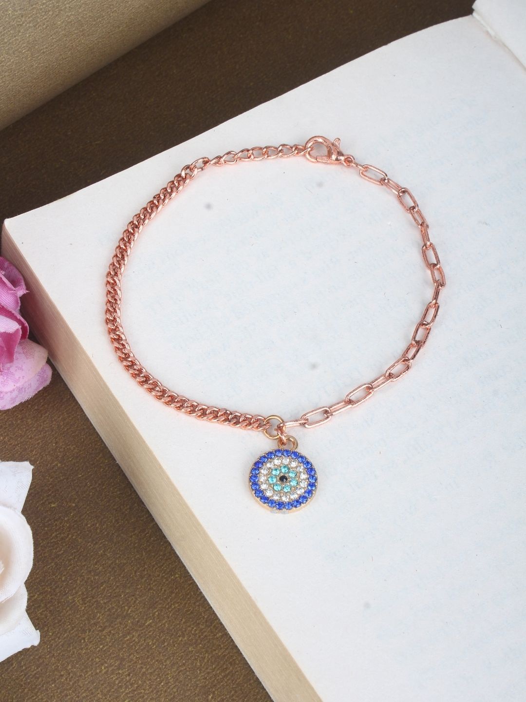 

KPOP Rose Gold Plated Cubic Zirconia Charm Bracelet