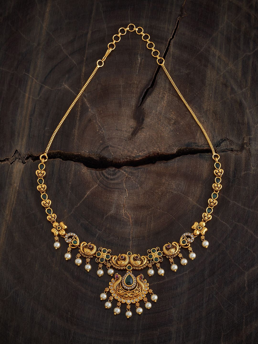 

Kushal's Fashion Jewellery Copper Gold-Plated Antique Necklace
