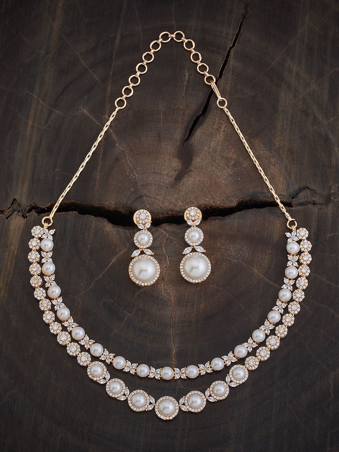 

Kushal's Fashion Jewellery Gold-Plated Cubic Zirconia Stones-Studded Jewellery Set