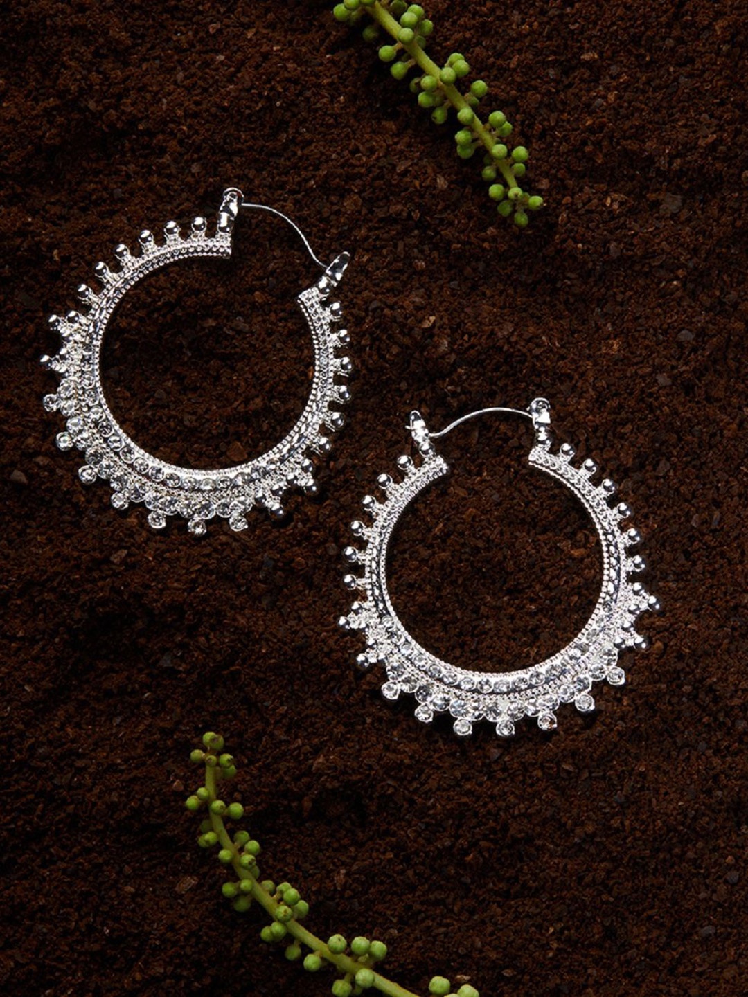 

Kalakrith Milano Silver-Plated Circular Hoop Earrings