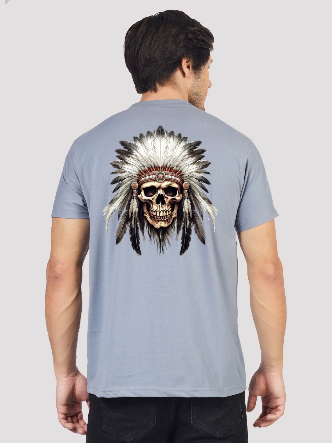 

Greylongg Men Printed Applique T-shirt, Grey