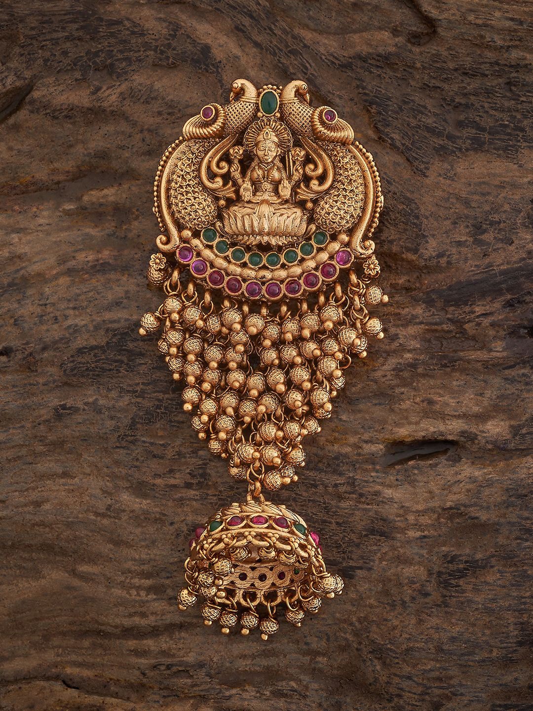 

Kushal's Fashion Jewellery Women Ethnic Antique Embellished Hair Brooch, Gold