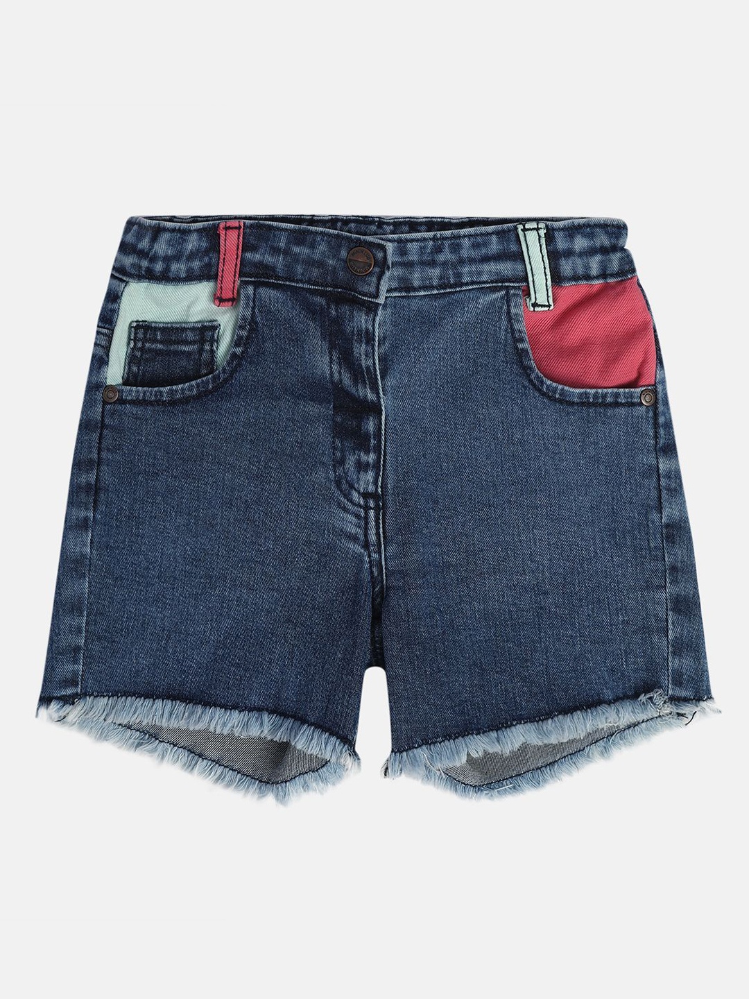 

MINI KLUB Girls Mid-Rise Denim Shorts, Blue