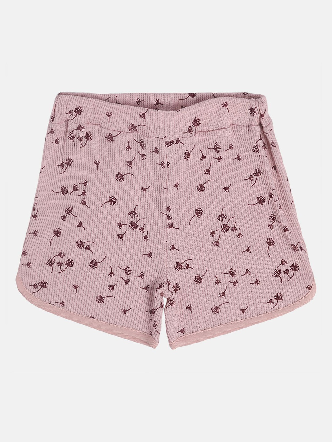 

MINI KLUB Girls Mid-Rise Conversational Printed Shorts, Pink