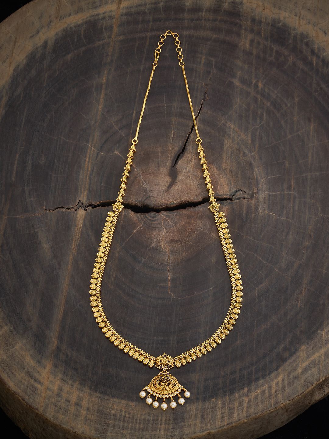 

Kushal's Fashion Jewellery Gold-Plated Cubic Zirconia Antique Necklace