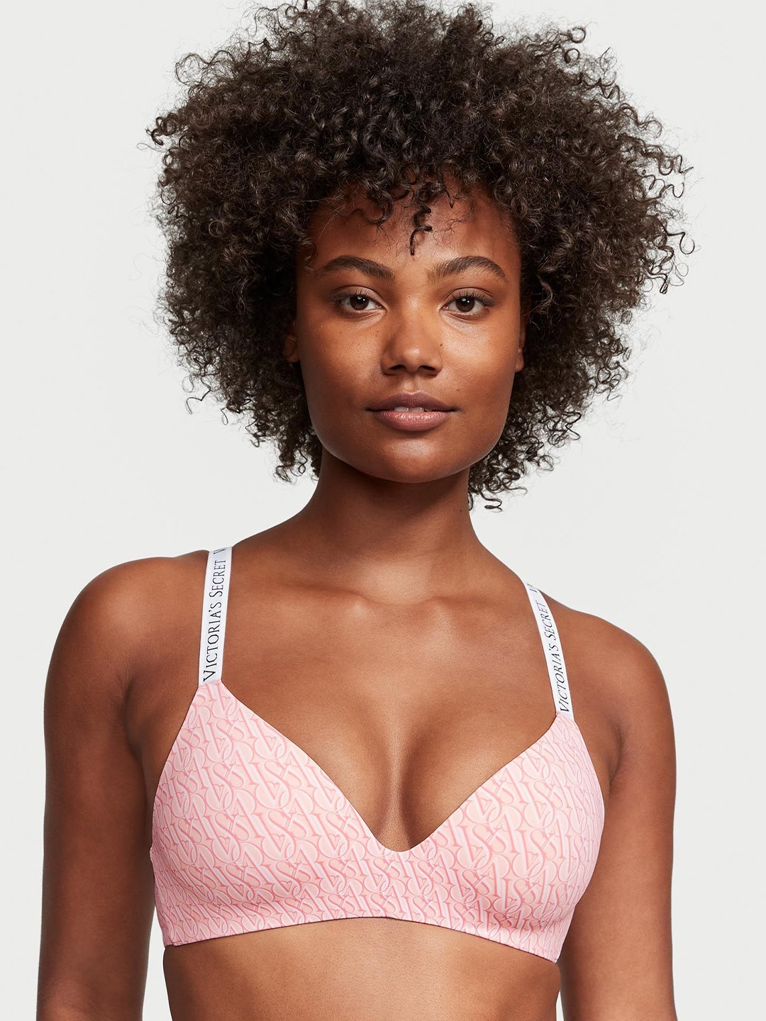 

Victoria's Secret Women's Typography Medium Coverage Lightly Padded T-Shirt Bra, Pink