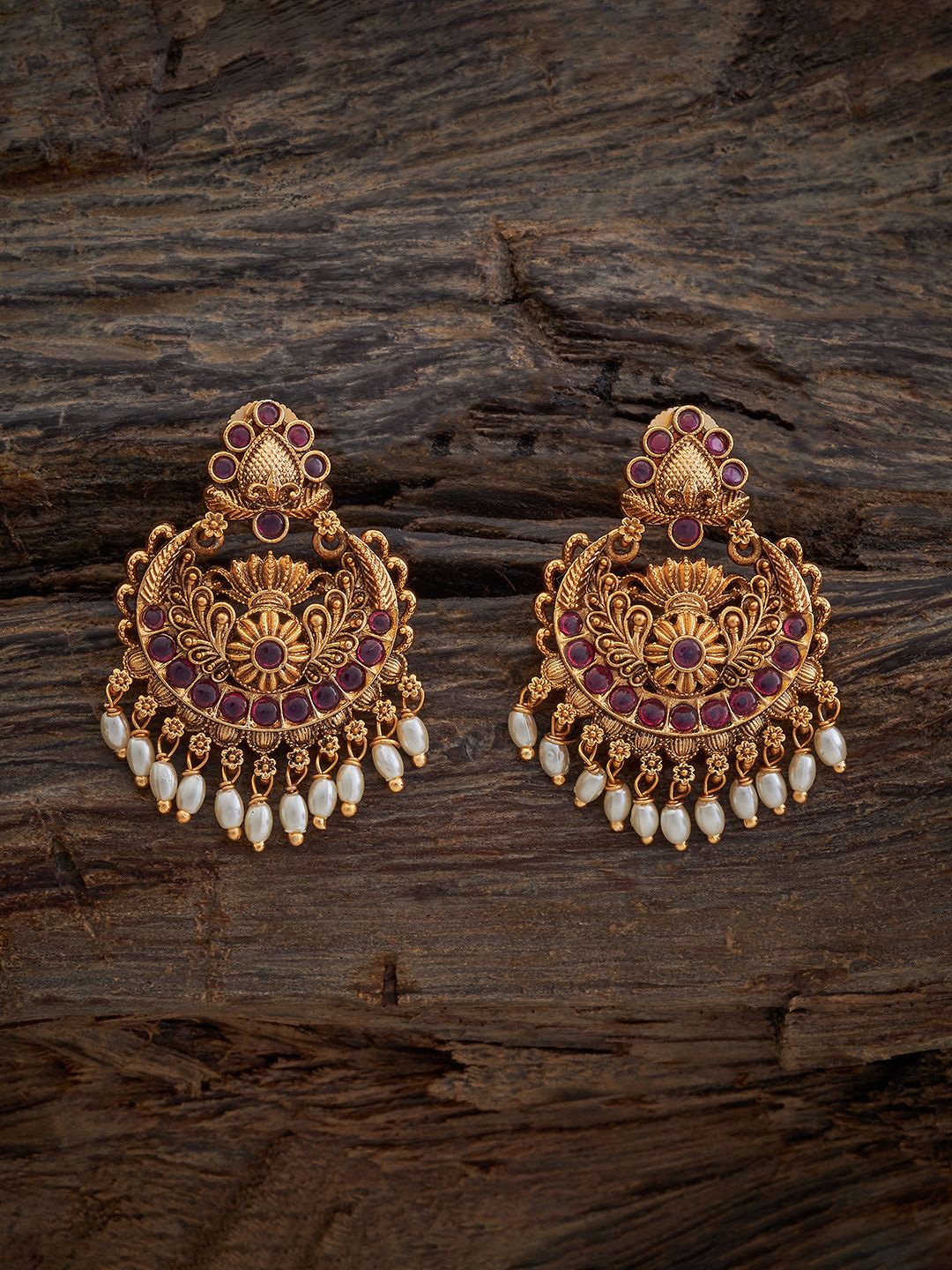 

Kushal's Fashion Jewellery Gold Plated Artificial Beads Ethnic Antique Drop Earrings