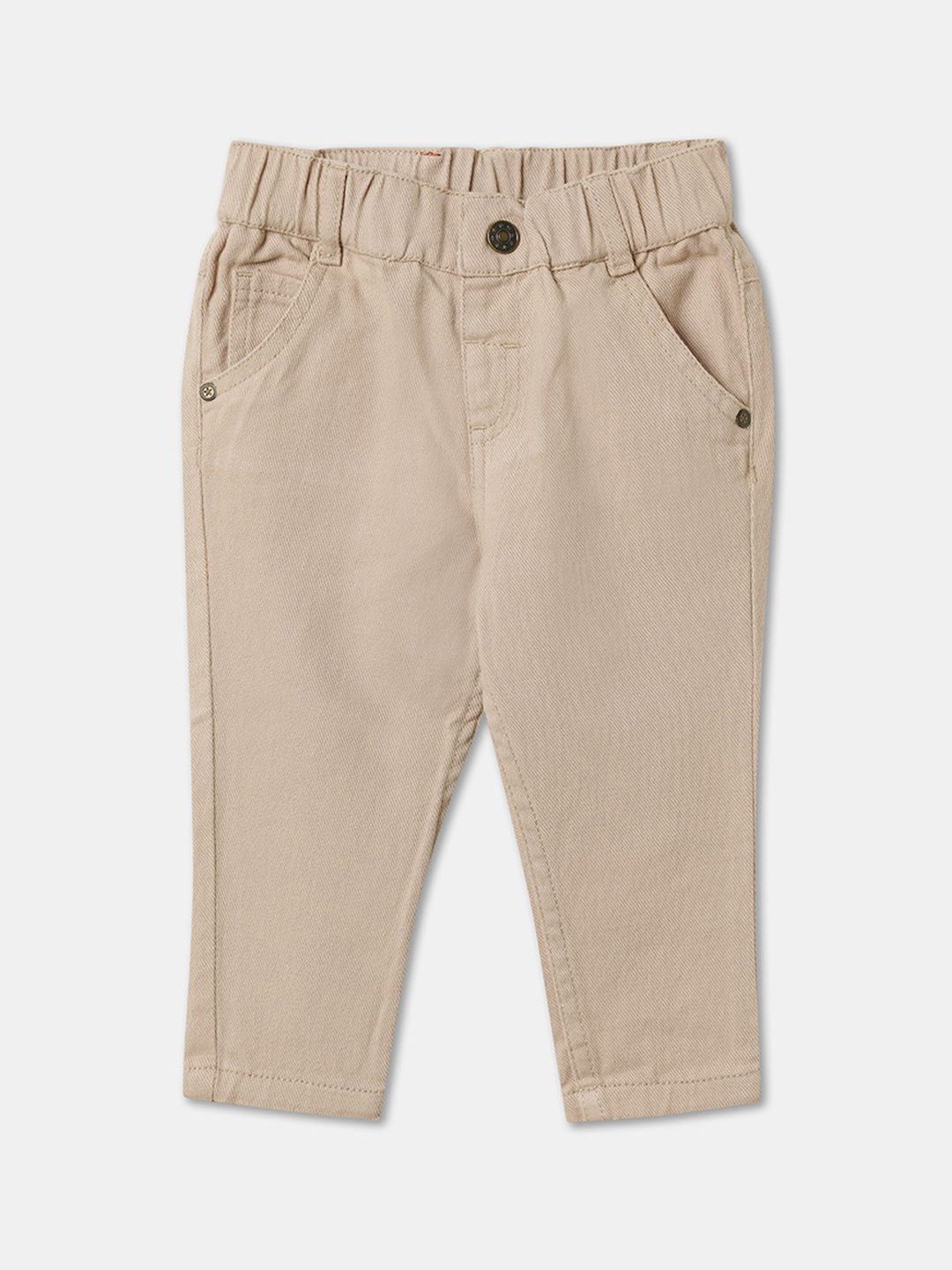 

R&B Boys Cotton Straight Fit Trousers, Beige
