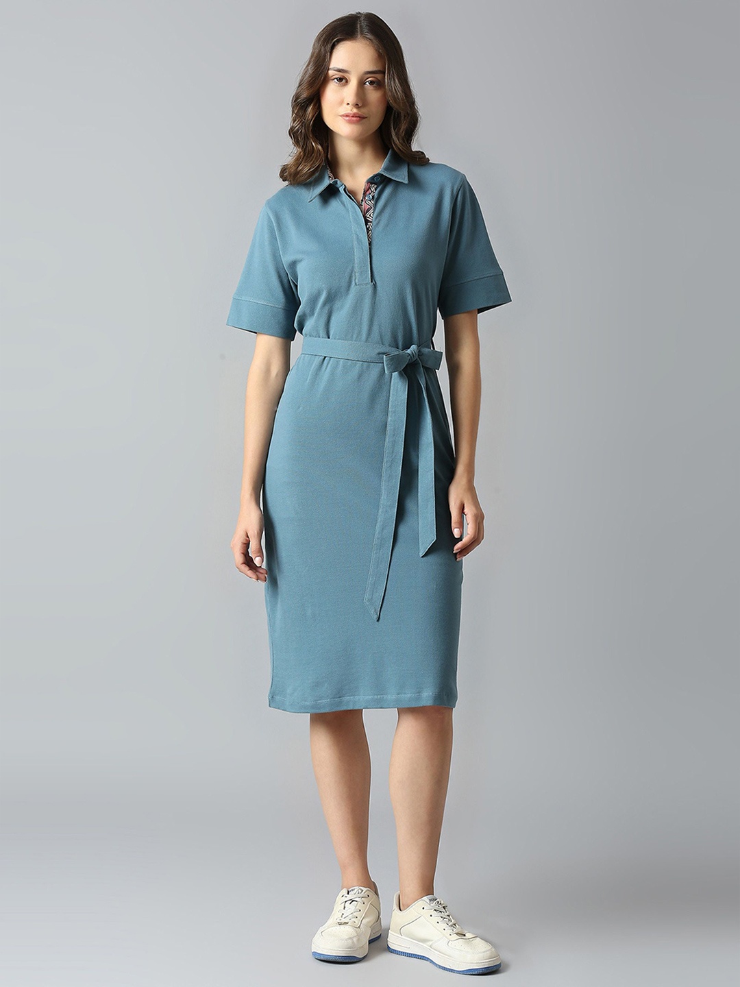 

Dream of Glory Inc Solid Cotton Shirt Dress, Blue