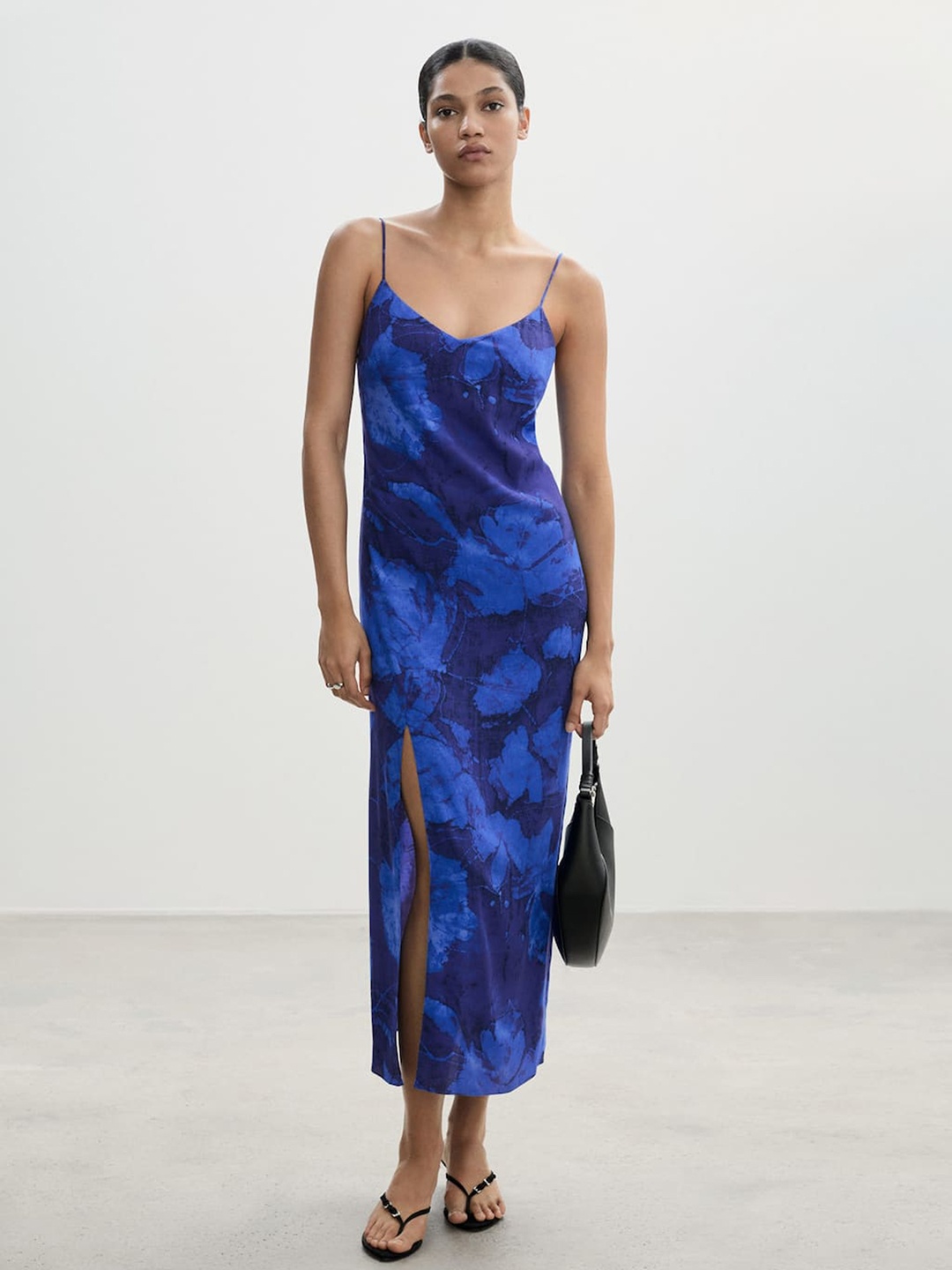 

MANGO Printed Sheath Maxi Dress, Blue