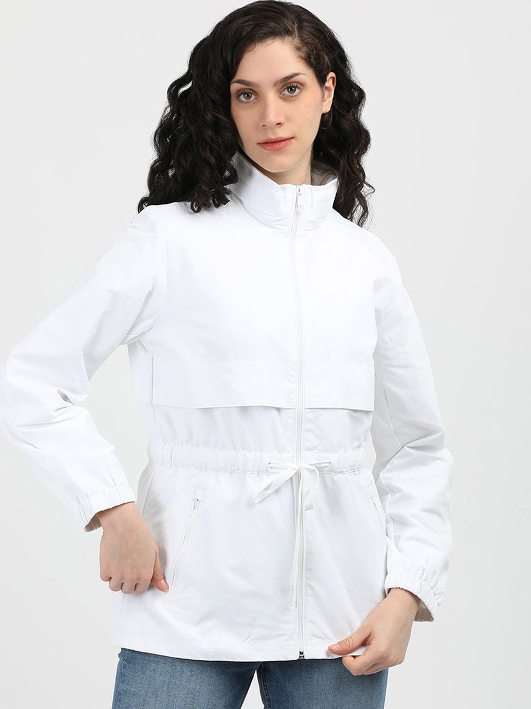 

Tommy Hilfiger Women Stand Collar Regular Tailored Jacket, White