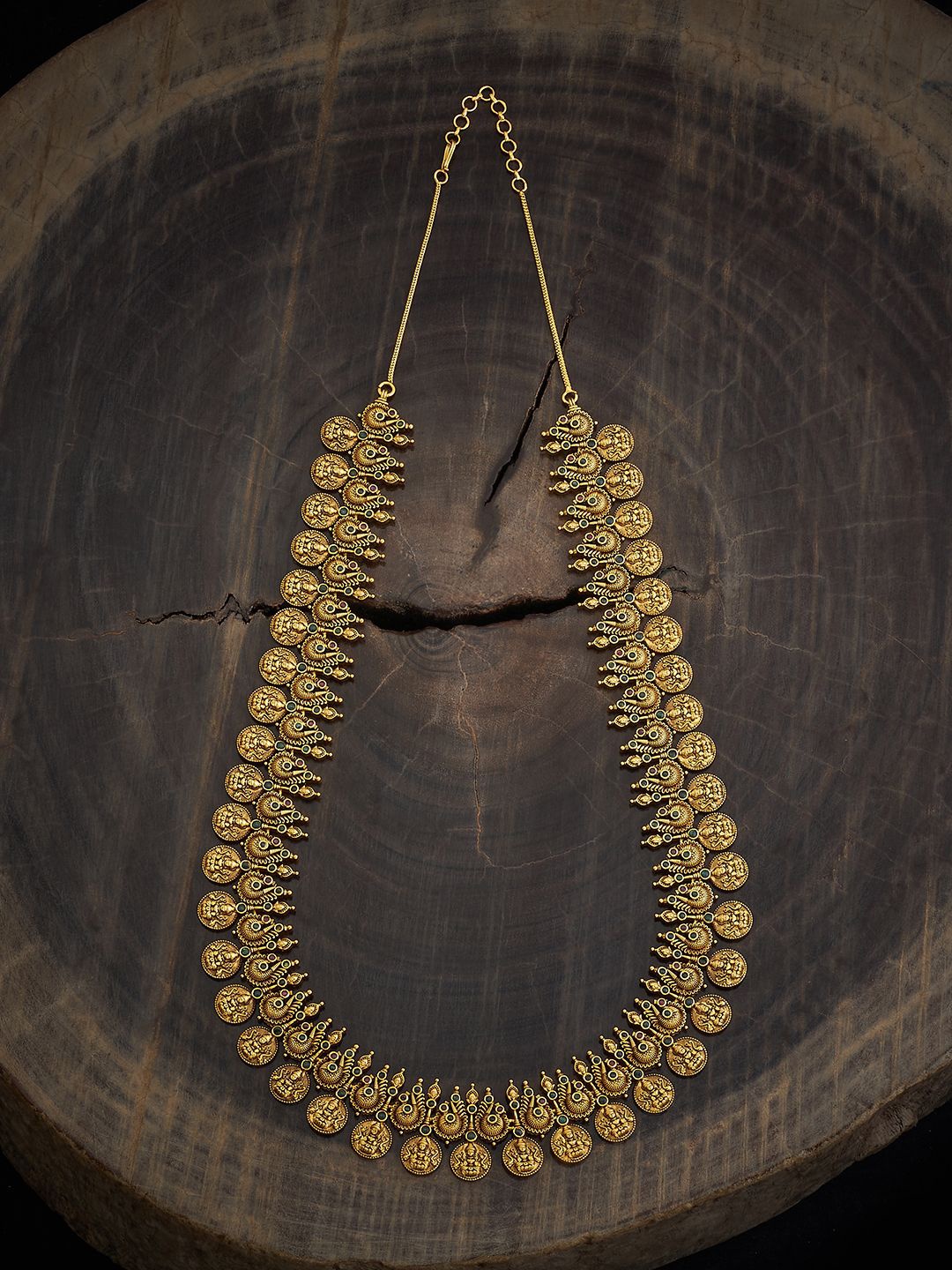 

Kushal's Fashion Jewellery Gold-Plated Stone Studded Antique Necklace