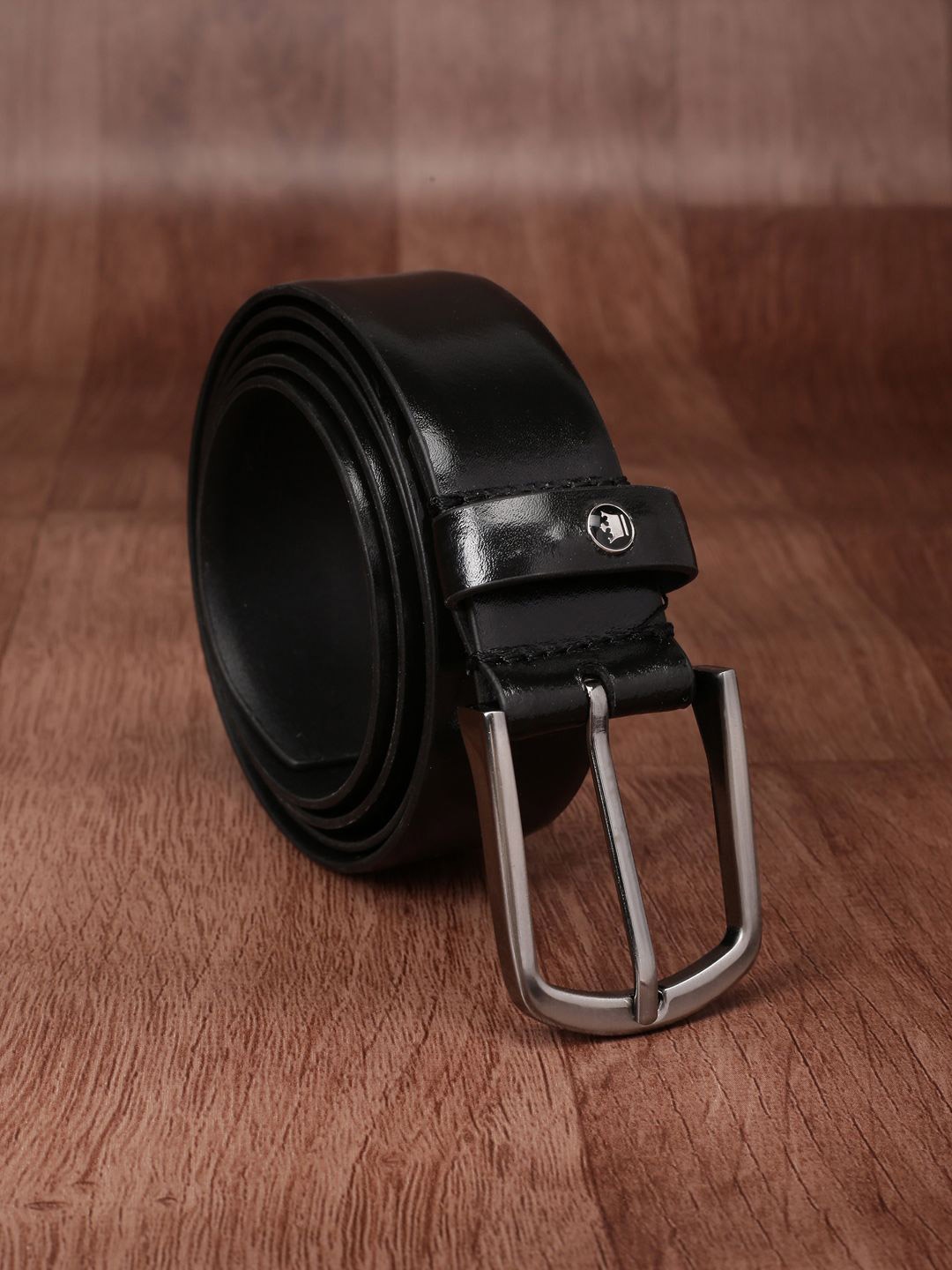

Louis Philippe Men Solid Leather Belt, Black
