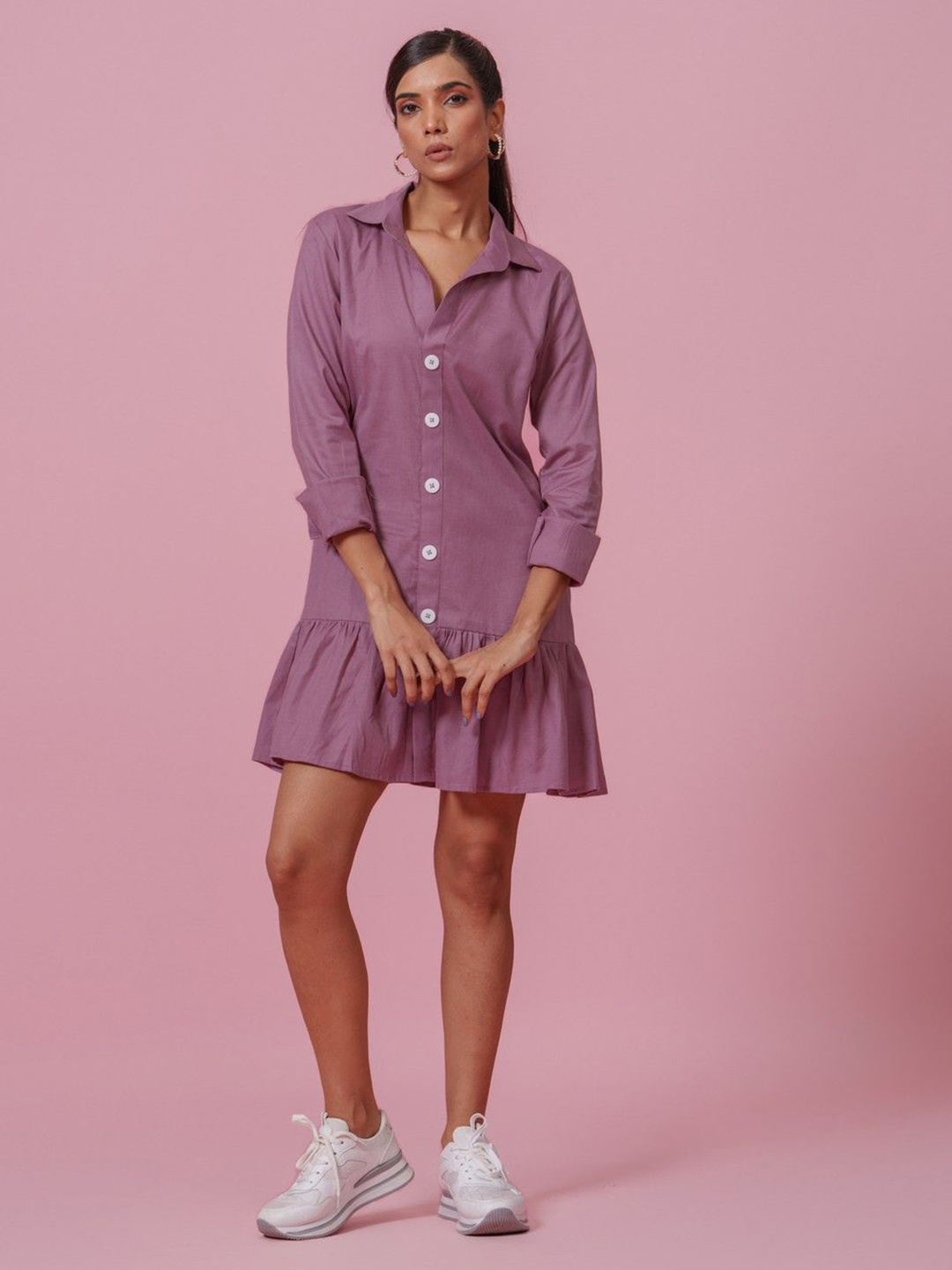 

KINA Shirt Dress, Purple