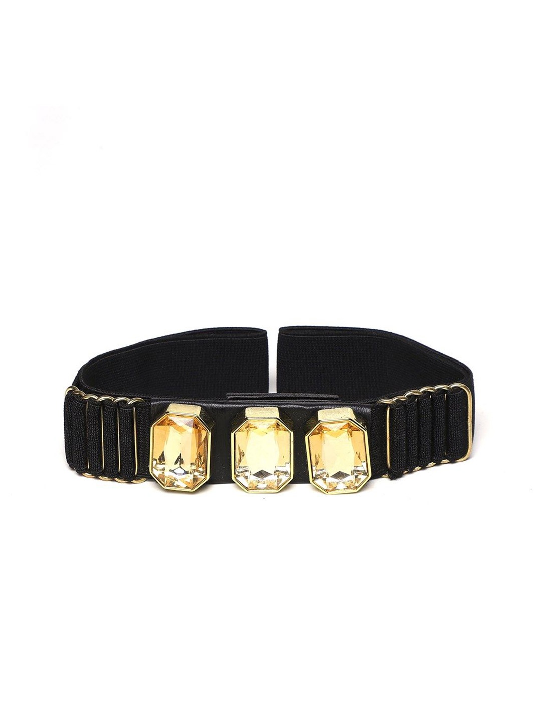 

Fabme Women Embellished Stretchable Belt, Black