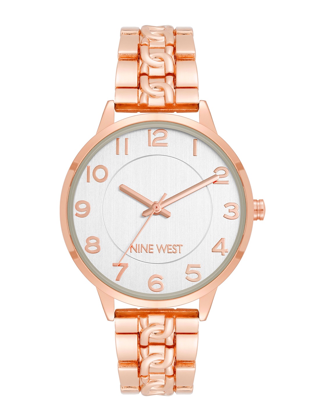 

Nine West Women Dial & Bracelet Style Straps Analogue Watch NW-2928SVRG, Rose gold