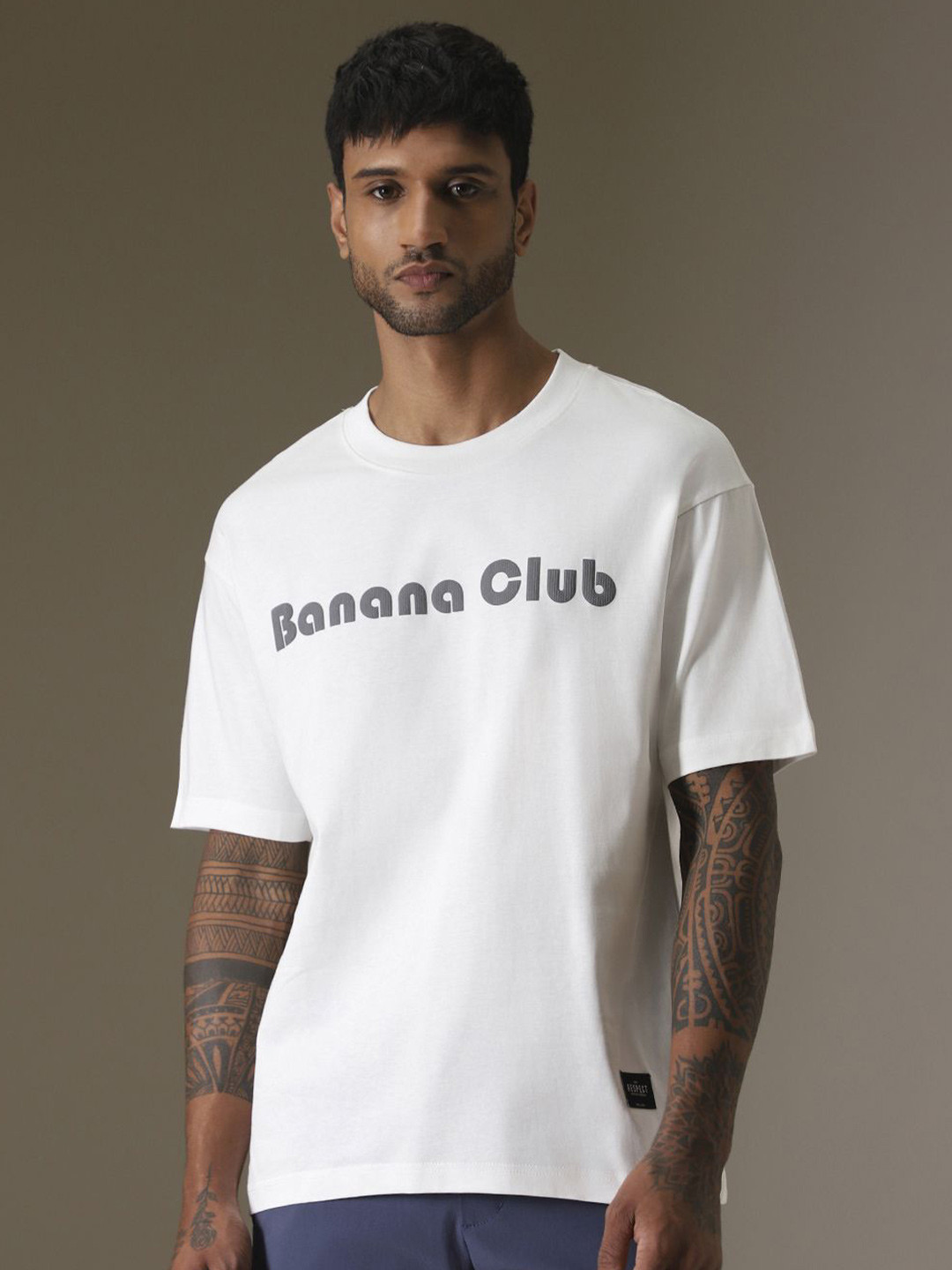 

Banana Club Men Brand Logo Printed T-shirt, White