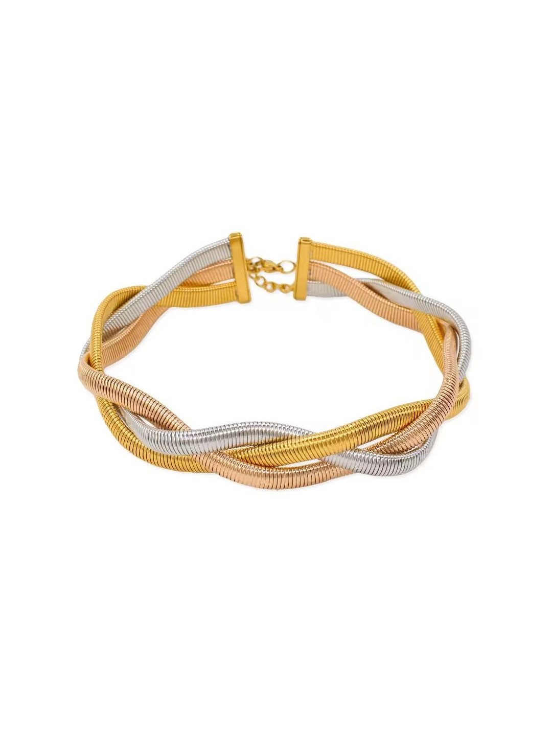 

DIVASTRI Stainless Steel Gold-Plated Choker Necklace