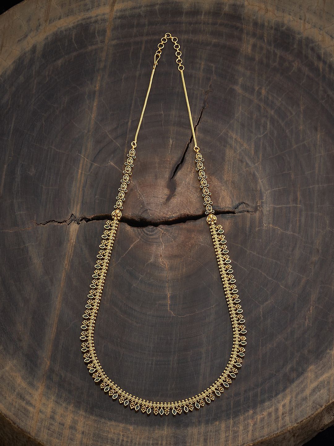 

Kushal's Fashion Jewellery Gold-Plated Stone Studded Antique Necklace