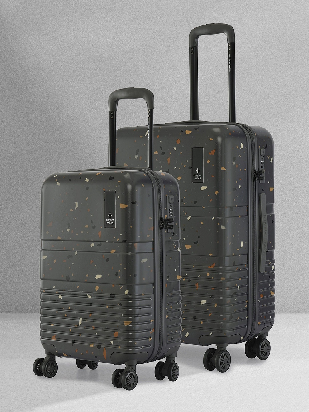 

Nasher Miles Terrazzo Polycarbonate Grey Trolley Bag Set of 2 S/M 55-65cm