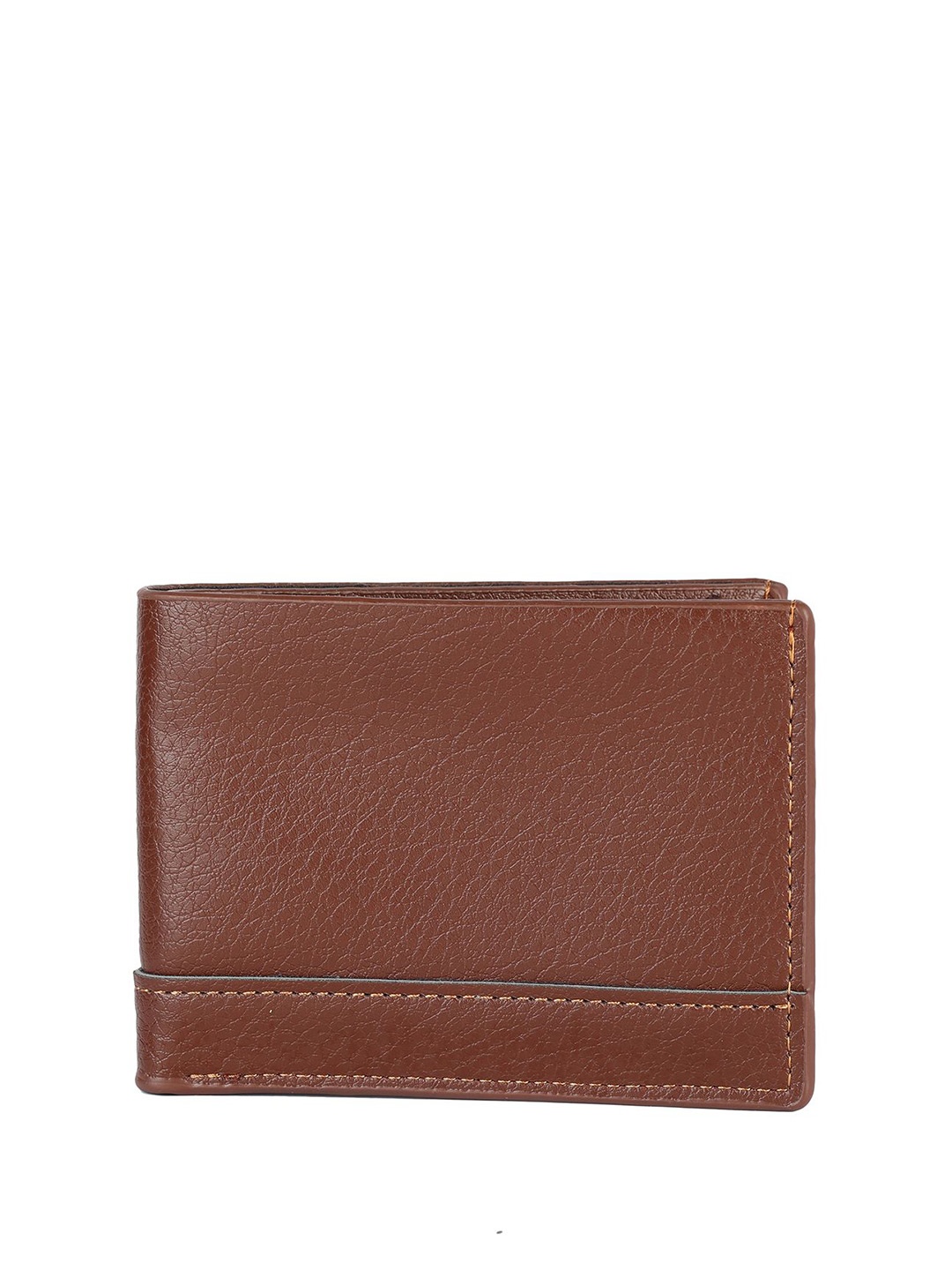 

SAZARA Men Textured Leather Two Fold Wallet, Brown