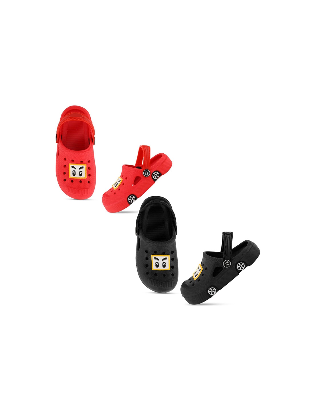 

Smartots Kids Set Of 2 Self-Design Croslite Clogs, Red