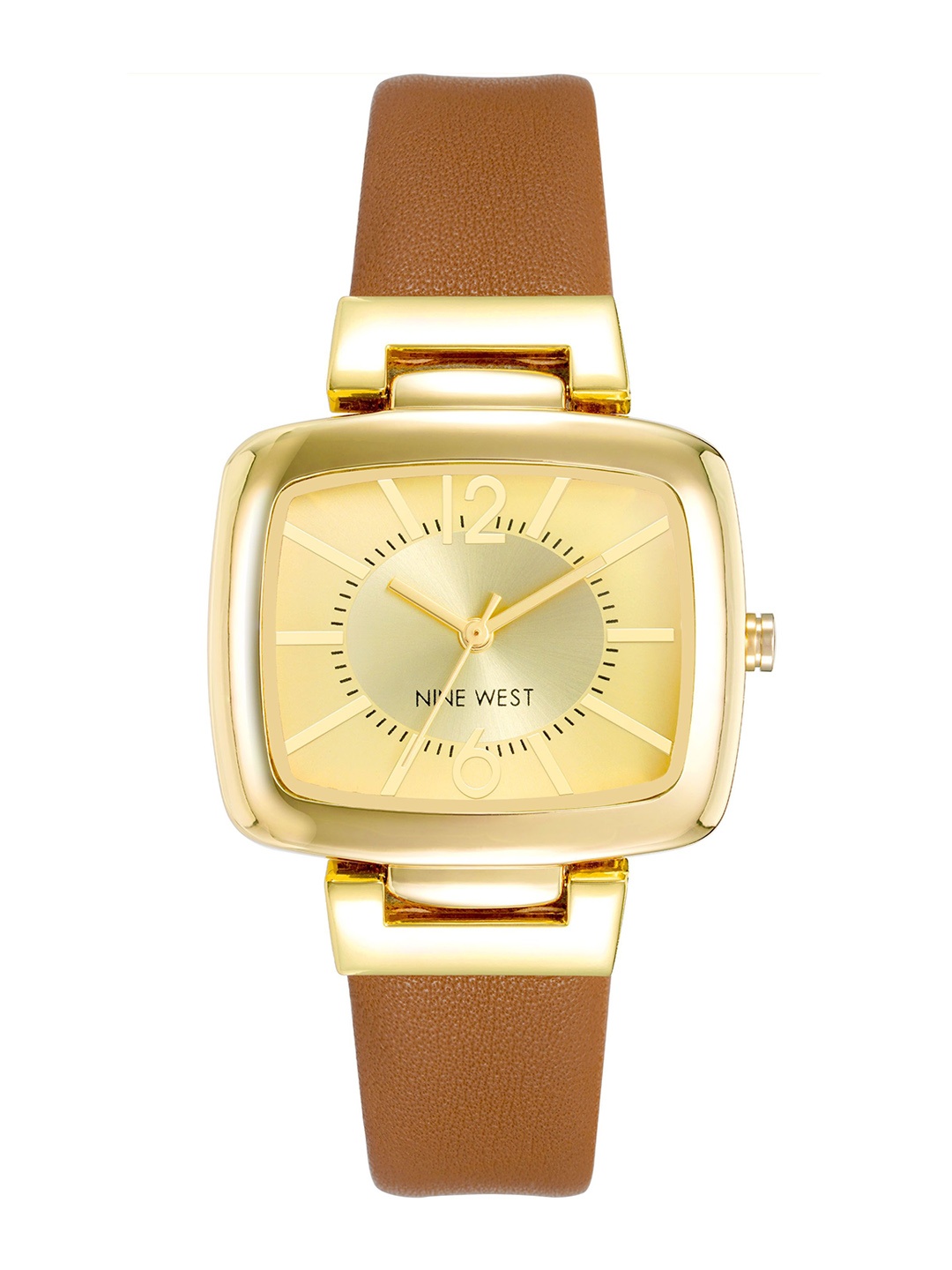 

Nine West Women Dial & Leather Straps Analogue Watch NW-1856GPHY, Brown