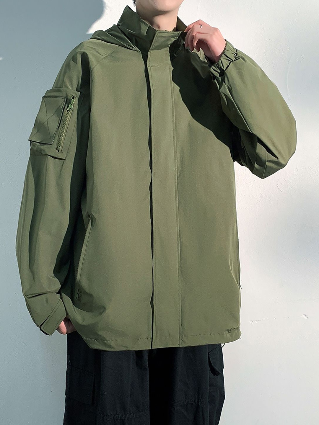 

StyleCast x Revolte Open Front Jacket, Green