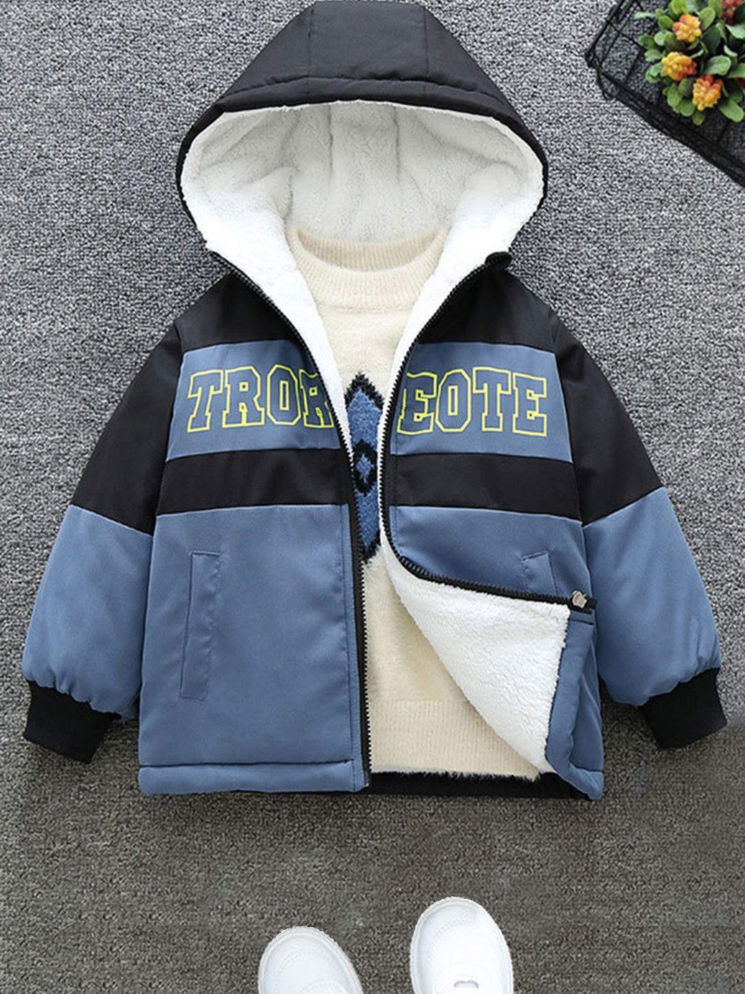 

INCLUD Boys Colourblocked Open Front Jacket, Blue