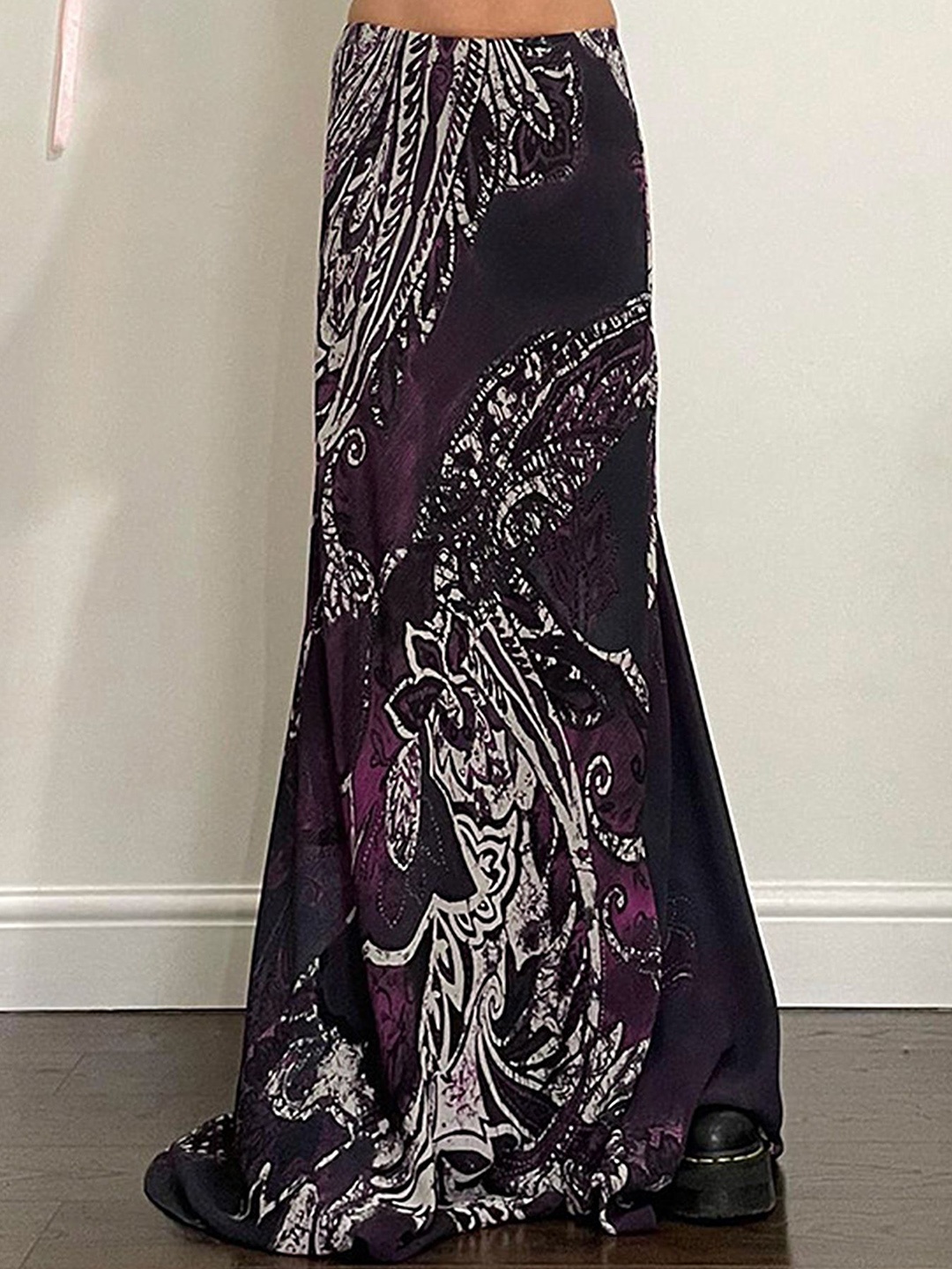 

LULU & SKY Printed A-Line Maxi Skirts, Purple