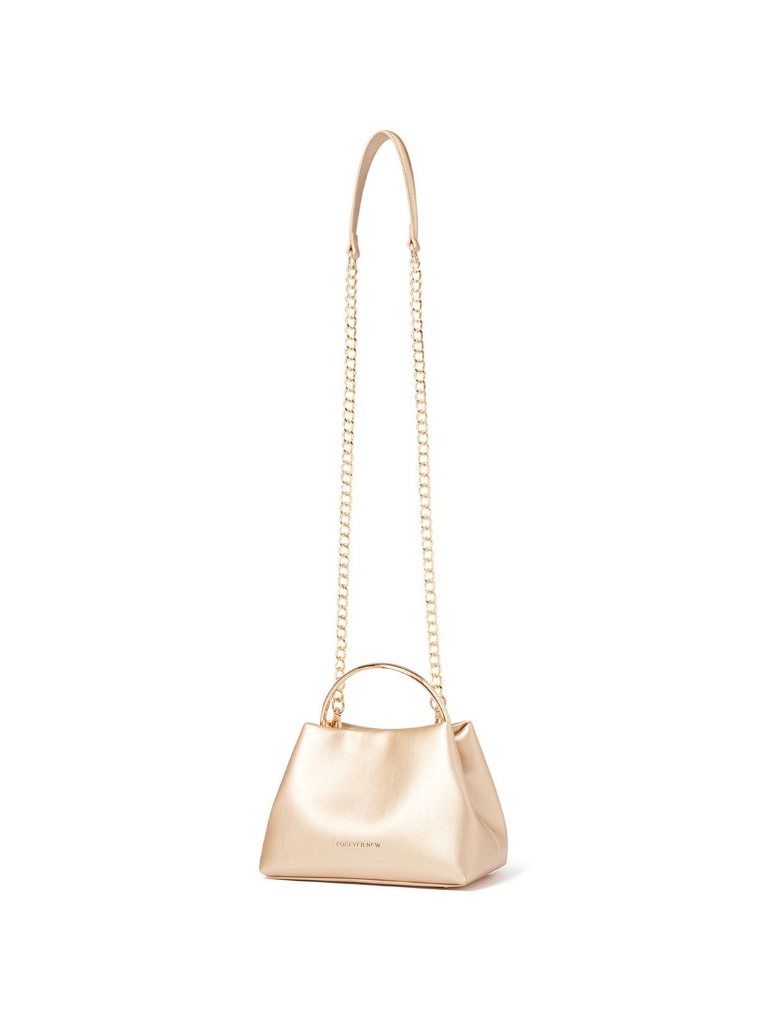 

Forever New Women PU Structured Handheld Bag with Quilted, Gold