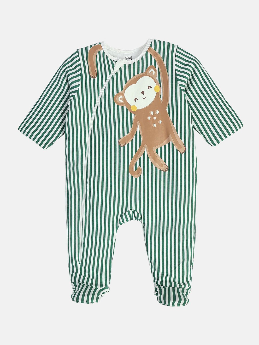 

MINI KLUB Boys Striped Sleepsuit, Green