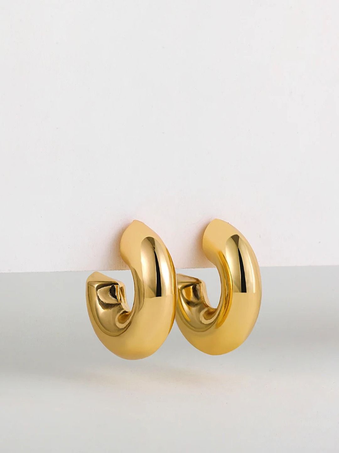 

KRENOZ Classic Half Hoop Earrings, Gold