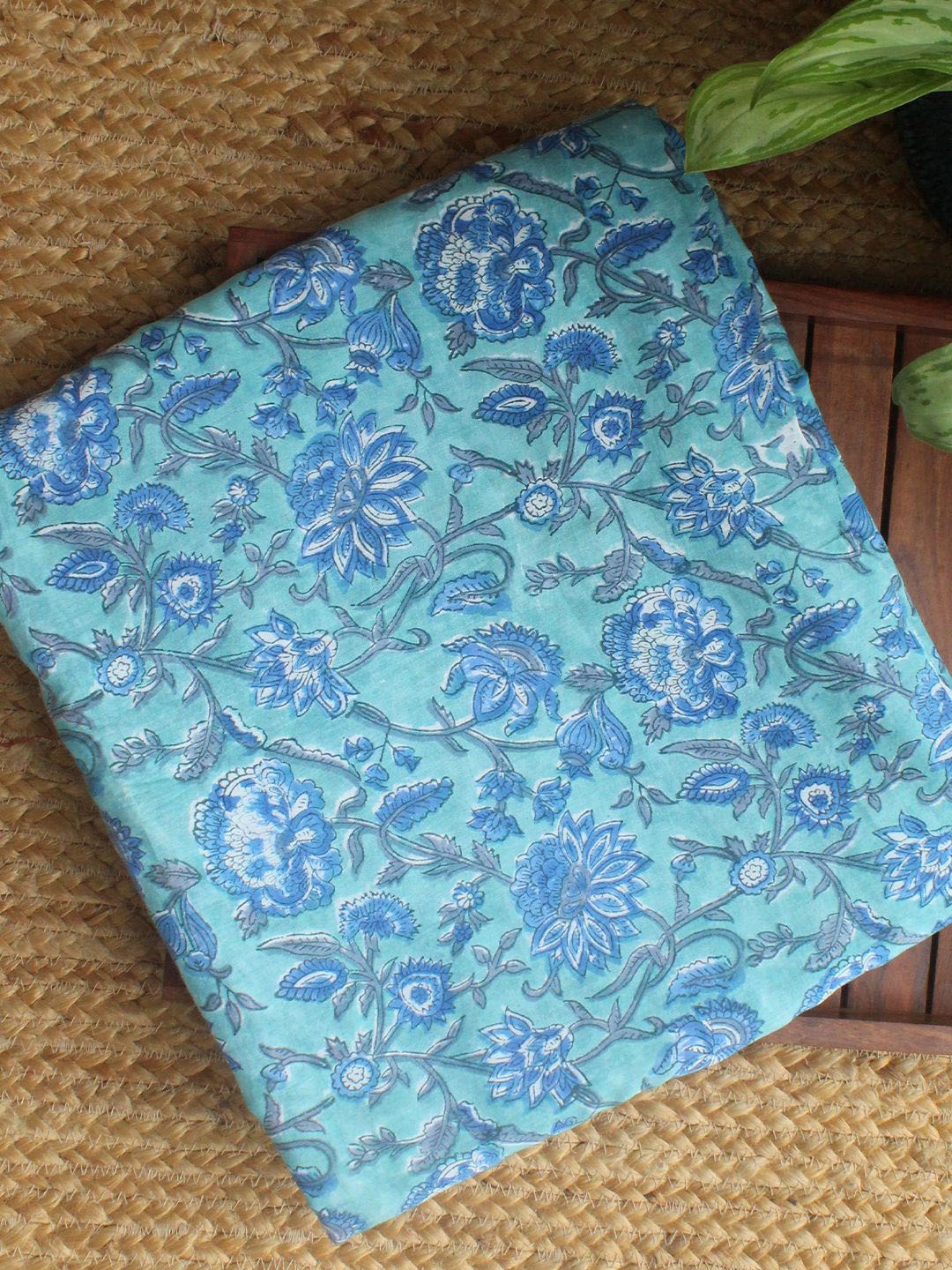 

Weaves of Tradition Printed Pure Cotton Unstitched Dress Material, Blue