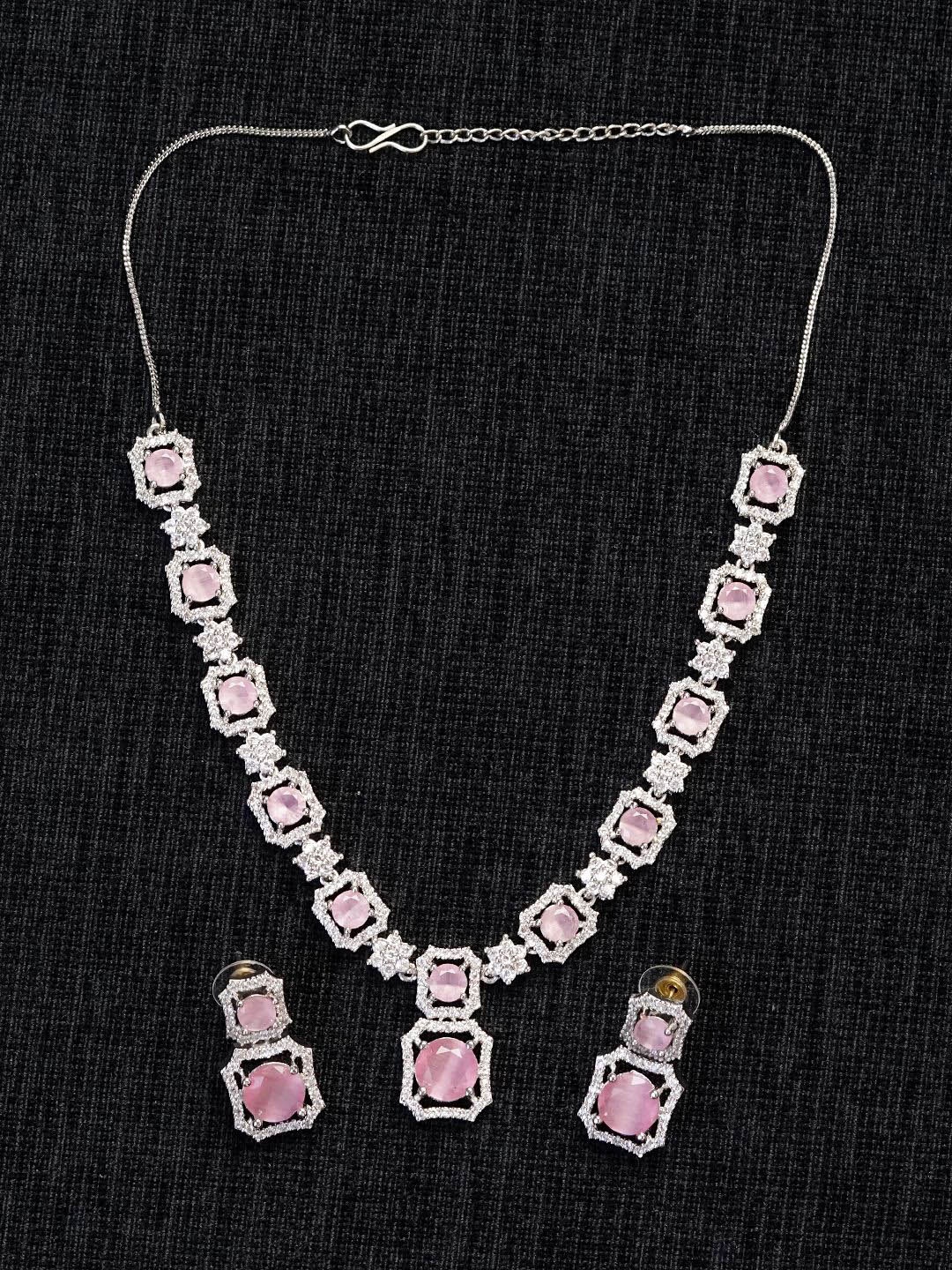 

Zoey Silver-Plated American Diamond-Studded Jewellery Set