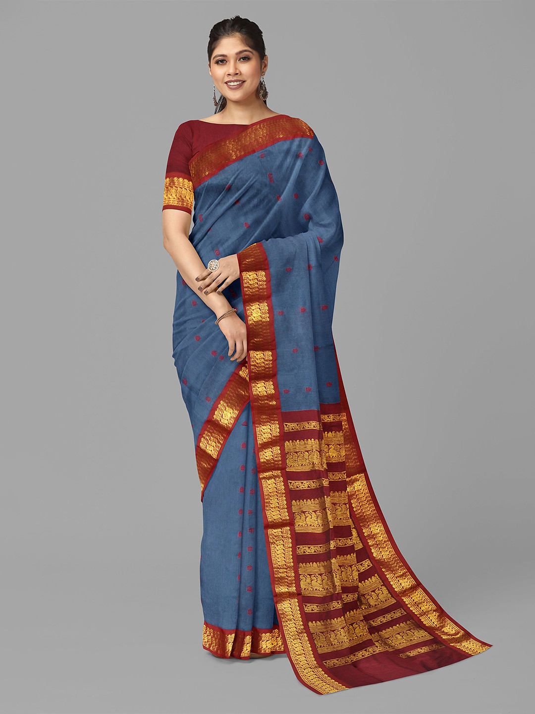 

The Chennai Silks Woven Design Zari Saree, Blue