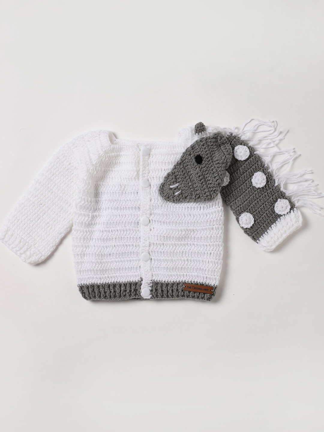 

The Original Knit Kids Self Design Cardigan, White